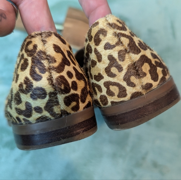 Crown Vintage Carla 2 Calf Hair Leopard Print Loafers Women's 7 - Picture 6 of 6